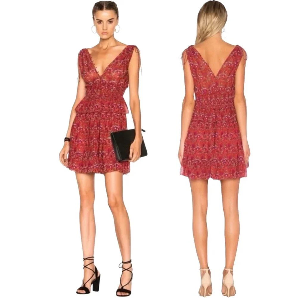 Ulla Johnson Noelle Silk Dress in Ruby - Picture 2 of 10